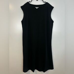 NWT Prologue Black Sleeveless Shift Drop Waist Knee Length Dress Size 1X